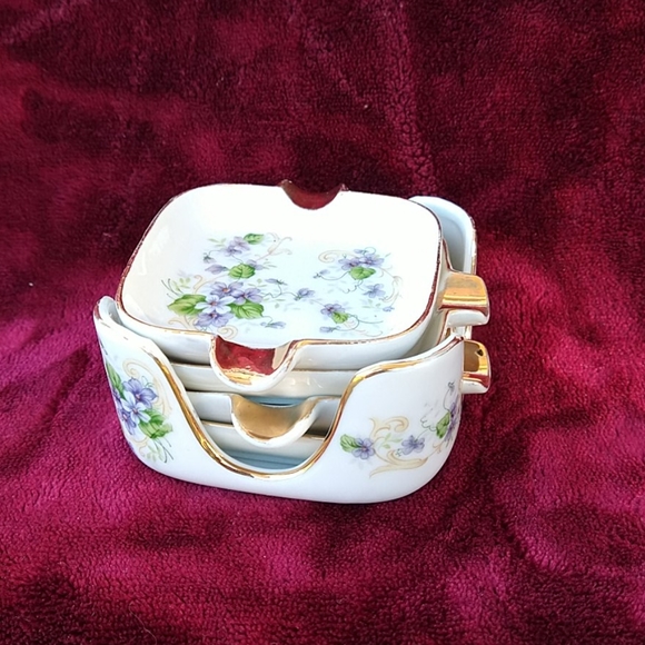 Lefton Other Hand Painted Lefton China Ashtray Set Poshmark